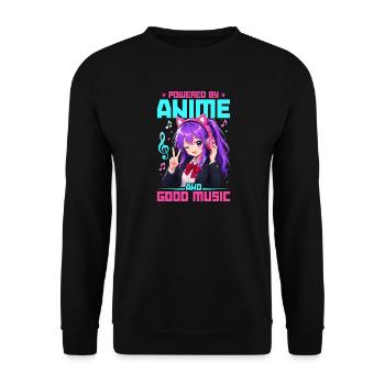 Anime and Music Chibi - Unisex Sweatshirt - black - Front - Alina (178cm) & Michal (187cm)