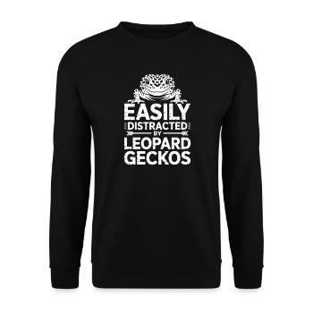 Paroles du gecko léopard Drôle de cadeau drôle de gecko léopard - Sweat-shirt Unisexe - noir - Devant - Alina (178cm) & Michal (187cm)