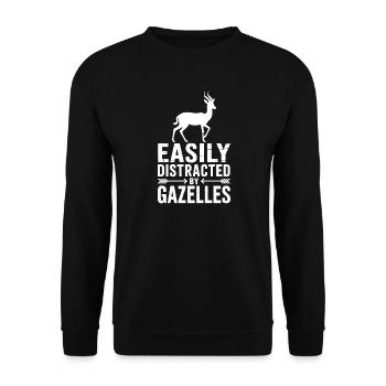 Gazelle Sayings Gazelles Funny Gazelle Gift - Unisex Sweatshirt - black - Front - Alina (178cm) & Michal (187cm)