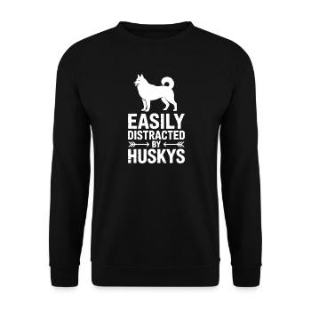 Husky Sprüche Huskies Lustiges Husky Geschenk - Unisex Pullover - Schwarz - Vorne - Alina (178cm) & Michal (187cm)