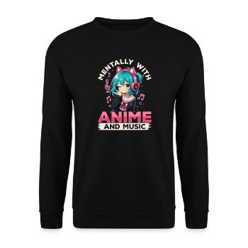 Anime and Music Chibi - Unisex Sweatshirt - black - Front - Alina (178cm) & Michal (187cm)