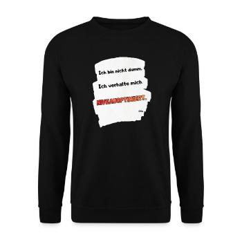 NIVEOPTIMIERT Spruchmotiv - Unisex Pullover - Schwarz - Vorne - Alina (178cm) & Michal (187cm)
