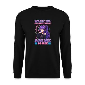 Anime and Music Chibi - Unisex Sweatshirt - black - Front - Alina (178cm) & Michal (187cm)