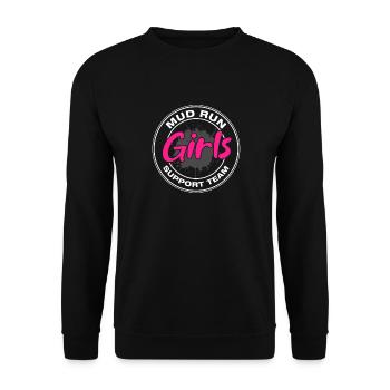 Équipe de soutien filles de course dans la boue Schlammlauf Muddy Race - Sweat-shirt Unisexe - noir - Devant - Alina (178cm) & Michal (187cm)