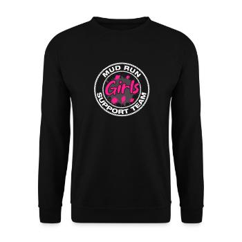 Équipe de soutien filles de course dans la boue Schlammlauf Muddy Race - Sweat-shirt Unisexe - noir - Devant - Alina (178cm) & Michal (187cm)