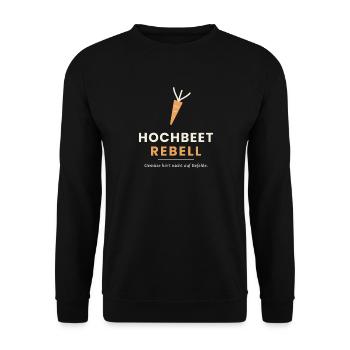 Hochbeet-Rebell – Gemüse hört nicht auf Befehle - Unisex Pullover - Schwarz - Vorne - Alina (178cm) & Michal (187cm)