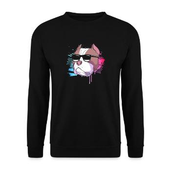 American Bully Haustier Hunde Hund Geschenk - Unisex Pullover - Schwarz - Vorne - Alina (178cm) & Michal (187cm)