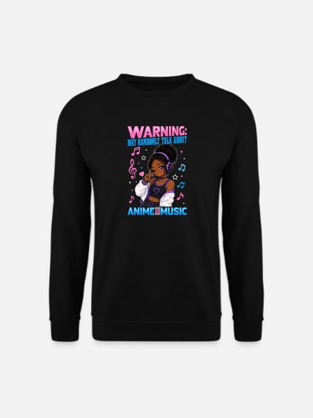 Anime and Music Chibi Black Girl - Unisex Sweatshirt - black
