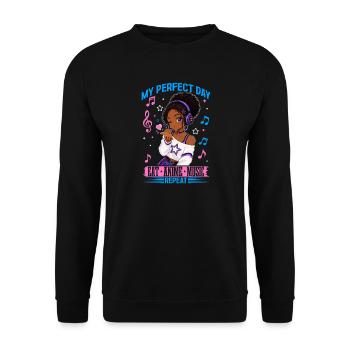 Anime et musique Anniversaire Chibi Black Girl - Sweat-shirt Unisexe - noir - Devant - Alina (178cm) & Michal (187cm)
