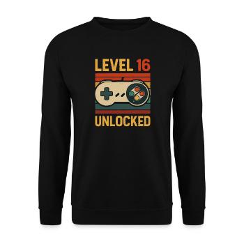 16th Birthday Gaming - Unisex Sweatshirt - black - Front - Alina (178cm) & Michal (187cm)