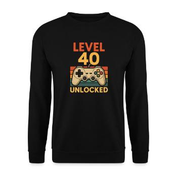 40th Birthday Gaming - Unisex Sweatshirt - black - Front - Alina (178cm) & Michal (187cm)