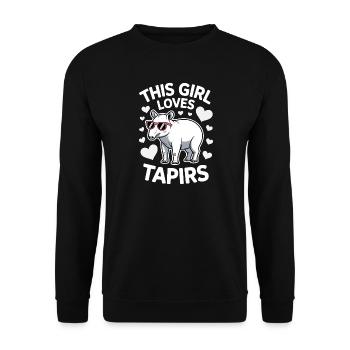 Dictons de tapir Tapir Drôle de cadeau de tapir - Sweat-shirt Unisexe - noir - Devant - Alina (178cm) & Michal (187cm)