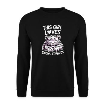 Dictions du léopard des neiges Cadeau mignon du léopard des neiges - Sweat-shirt Unisexe - noir - Devant - Alina (178cm) & Michal (187cm)
