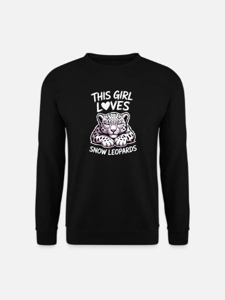 Schneeleopard Sprüche Süßes Schneeleopard Geschenk - Unisex Pullover - Schwarz