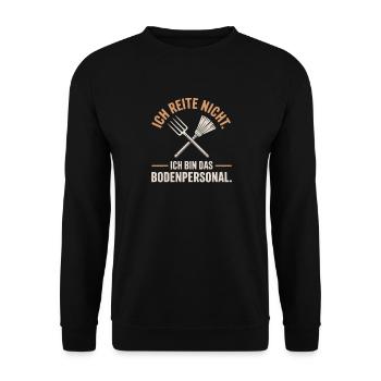 Pferde Ich Reite Nicht Ich Bin Das Bodenpersonal - Unisex Pullover - Schwarz - Vorne - Alina (178cm) & Michal (187cm)