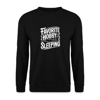 Lieblingshobby: Schlafen - Unisex Pullover - Schwarz - Vorne - Alina (178cm) & Michal (187cm)