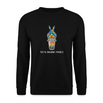 Bubble Tea Boba Drôle de Lapin mignon - Sweat-shirt Unisexe - noir - Devant - Alina (178cm) & Michal (187cm)
