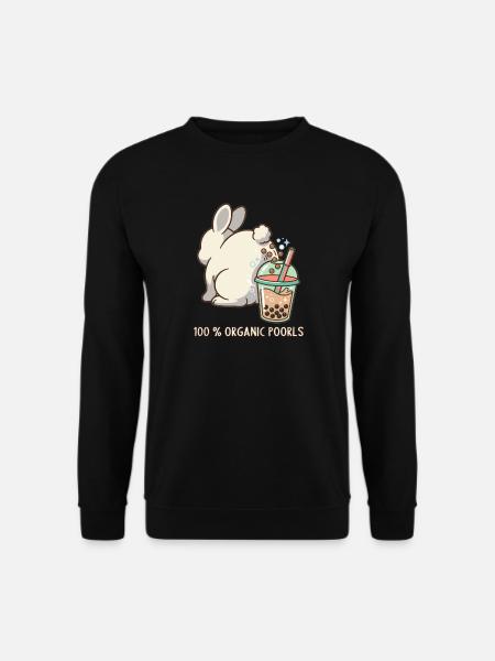 Cute Bunny Funny Boba Bubble Tea - Unisex Sweatshirt - black