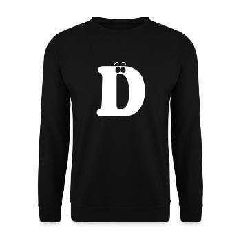 Large D Style Print | Letter D funny D logo - Unisex Sweatshirt - black - Front - Alina (178cm) & Michal (187cm)