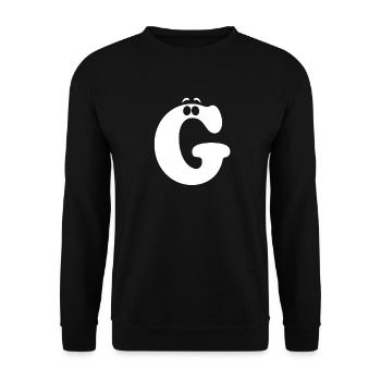 Large G Style Print | Letter G funny G logo - Unisex Sweatshirt - black - Front - Alina (178cm) & Michal (187cm)