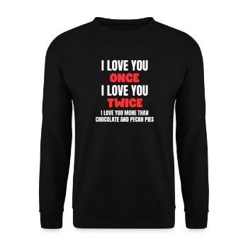 Pecan Pie Love - Unisex Pullover - Schwarz - Vorne - Alina (178cm) & Michal (187cm)
