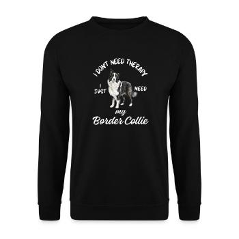 Thérapie Border Collie - Sweat-shirt Unisexe - noir - Devant - Alina (178cm) & Michal (187cm)
