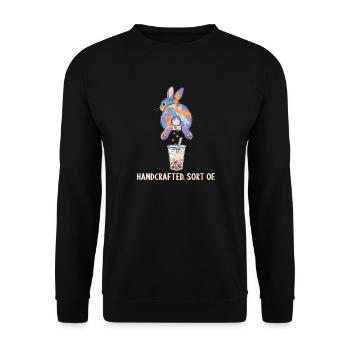 Bubble Tea Boba Drôle de Lapin mignon - Sweat-shirt Unisexe - noir - Devant - Alina (178cm) & Michal (187cm)