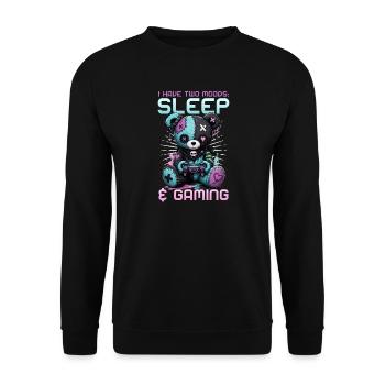 Pastel Goth Soft Goth Gaming Gamer - Unisex Sweatshirt - black - Front - Alina (178cm) & Michal (187cm)