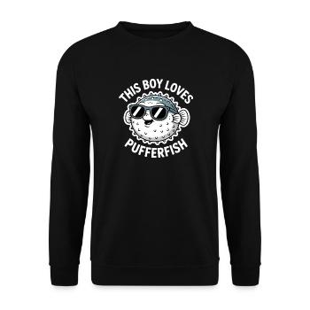 Puffer Fish Sayings Funny Puffer Fish Gift - Unisex Sweatshirt - black - Front - Alina (178cm) & Michal (187cm)