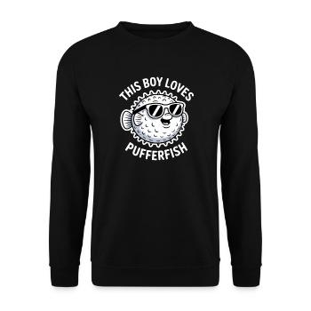 Puffer Fish Sayings Funny Puffer Fish Gift - Unisex Sweatshirt - black - Front - Alina (178cm) & Michal (187cm)