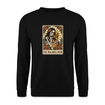 Der Malinois-Mama-Belgischer Schäferhund - Unisex Pullover - Schwarz - Vorne - Alina (178cm) & Michal (187cm)