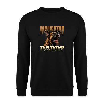 Maligator Daddy Belgian Malinois Dad - Unisex Pullover - Schwarz - Vorne - Alina (178cm) & Michal (187cm)