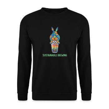 Bubble Tea Boba Drôle de Lapin mignon - Sweat-shirt Unisexe - noir - Devant - Alina (178cm) & Michal (187cm)