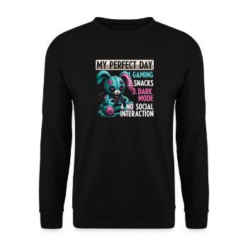Pastel Goth Soft Goth Gaming Gamer - Unisex Sweatshirt - black - Front - Alina (178cm) & Michal (187cm)