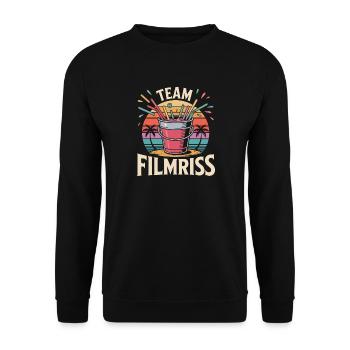 Mallorca Team Filmriss Party JGA Partycrew Malle - Unisex Pullover - Schwarz - Vorne - Alina (178cm) & Michal (187cm)
