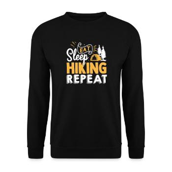 Hiking Mountain Trail Backpacking Outdoors Poaching - Unisex Sweatshirt - black - Front - Alina (178cm) & Michal (187cm)
