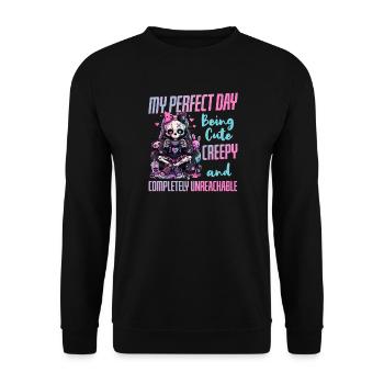 Pastel Goth Soft Goth Gaming Gamer - Unisex Sweatshirt - black - Front - Alina (178cm) & Michal (187cm)