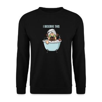 Jour Spa que je mérite : Chien de bain - Sweat-shirt Unisexe - noir - Devant - Alina (178cm) & Michal (187cm)