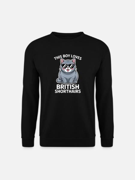 Detti britannici a pelo corto Regalo divertente per gatti - Felpa unisex - nero