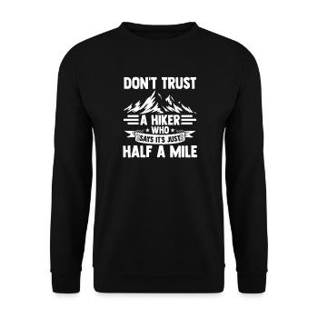 Hiking Mountain Trail Backpacking Outdoors Poaching - Unisex Sweatshirt - black - Front - Alina (178cm) & Michal (187cm)