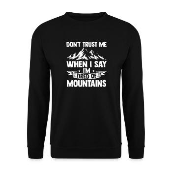 Hiking Mountain Trail Backpacking Outdoors Poaching - Unisex Sweatshirt - black - Front - Alina (178cm) & Michal (187cm)