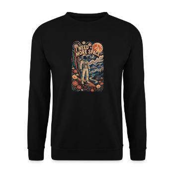 I Need More Space - Unisex Sweatshirt - black - Front - Alina (178cm) & Michal (187cm)