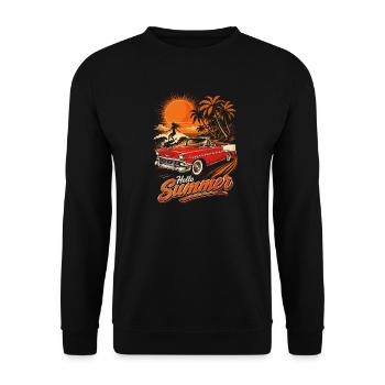 Été Vintage Cabriolet et Surf - Sweat-shirt Unisexe - noir - Devant - Alina (178cm) & Michal (187cm)