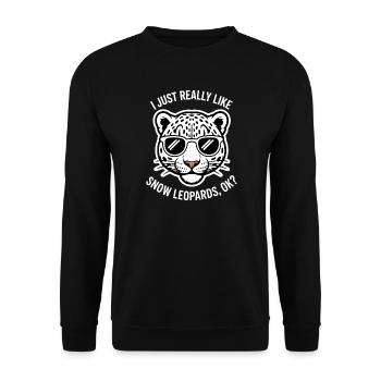 Dictions du léopard des neiges Cadeau mignon du léopard des neiges - Sweat-shirt Unisexe - noir - Devant - Alina (178cm) & Michal (187cm)