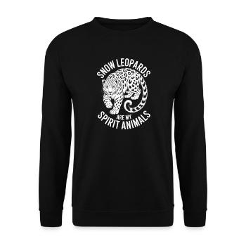 Dictions du léopard des neiges Cadeau mignon du léopard des neiges - Sweat-shirt Unisexe - noir - Devant - Alina (178cm) & Michal (187cm)