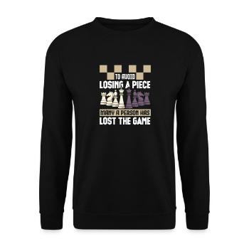 Schach Schachspieler Schachbrett - Unisex Pullover - Schwarz - Vorne - Alina (178cm) & Michal (187cm)
