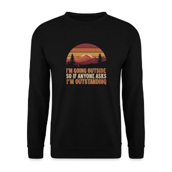Outside Saying: Outstanding - Unisex Sweatshirt - black - Front - Alina (178cm) & Michal (187cm)
