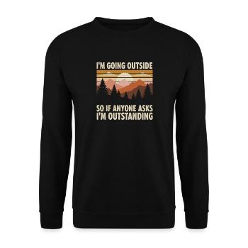 Je sors – Déclaration en plein air - Sweat-shirt Unisexe - noir - Devant - Alina (178cm) & Michal (187cm)