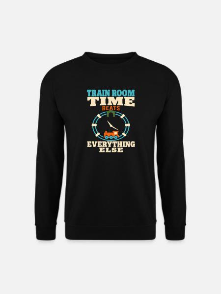 Zugzimmer Modellbahn Modellbahn Papa Geschenk - Unisex Pullover - Schwarz