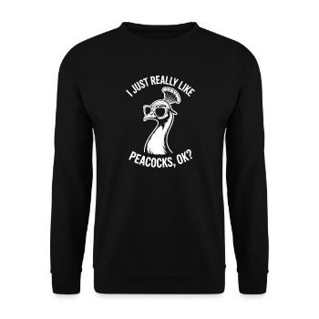 Paroles du paon Oiseau Paon Drôle de cadeau de paon - Sweat-shirt Unisexe - noir - Devant - Alina (178cm) & Michal (187cm)
